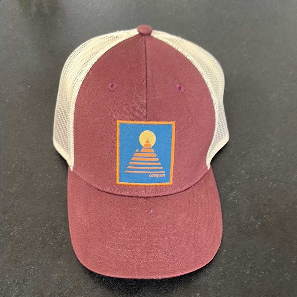 Cotopaxi Burgundy and Beige Trucker Hat